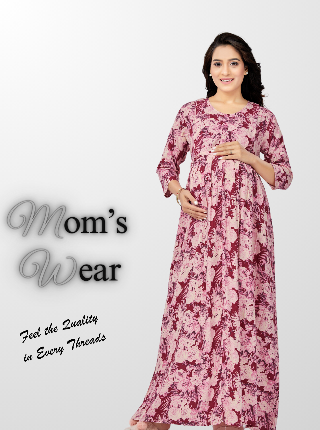 New Arrivals ONLY MINE New 4-IN-ONE Mom's Wear - Soft & Smooth Rayon | Maternity | Feeding | Maxi | Long Frock | Casual Wear | Perfect Maternity Collection for Pregnancy Women's