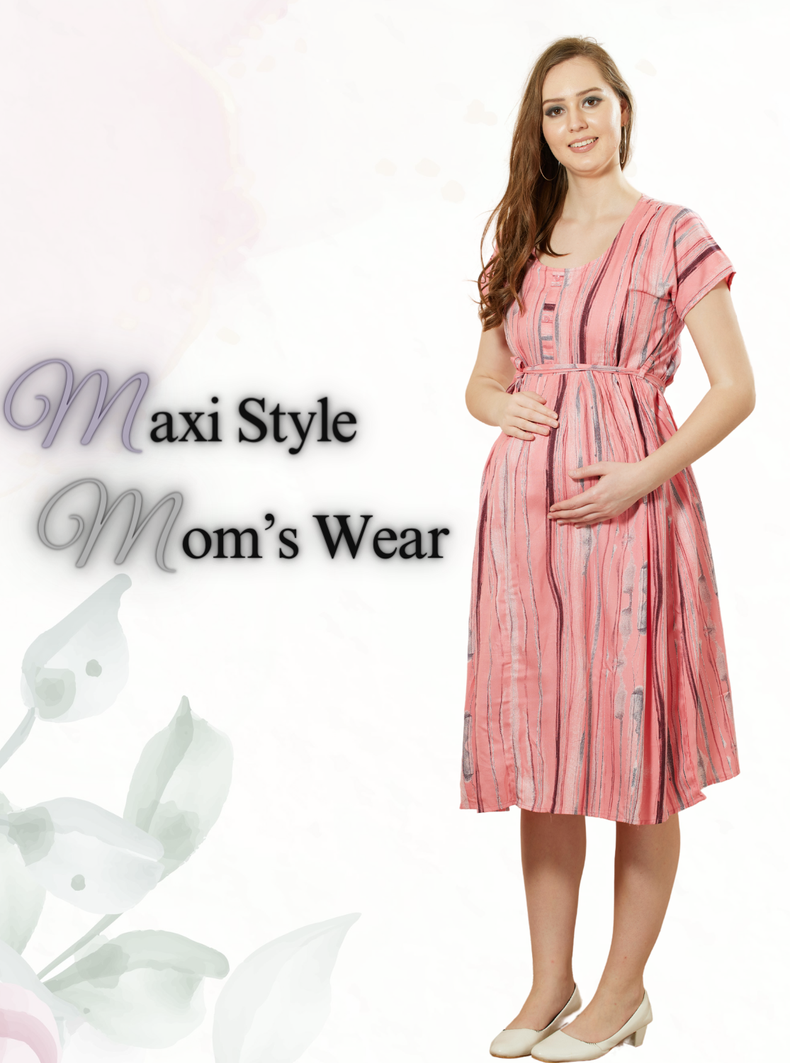 Fresh Arrivals ONLY MINE Premium 4-IN-ONE Floral Print Mom's Wear | Stylish Maxi Moms Wear | Invisible Feeding Zipper | Perfect Pregnancy Wear