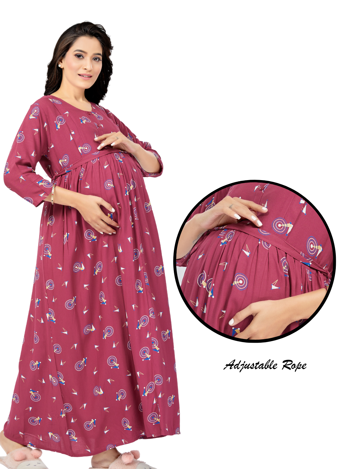 New ONLY MINE 4-IN-ONE Mom's Wear - Soft & Smooth Rayon | Maternity | Feeding | Maxi | Long Frock | Casual Wear | Perfect Maternity Collection for Pregnancy Women's