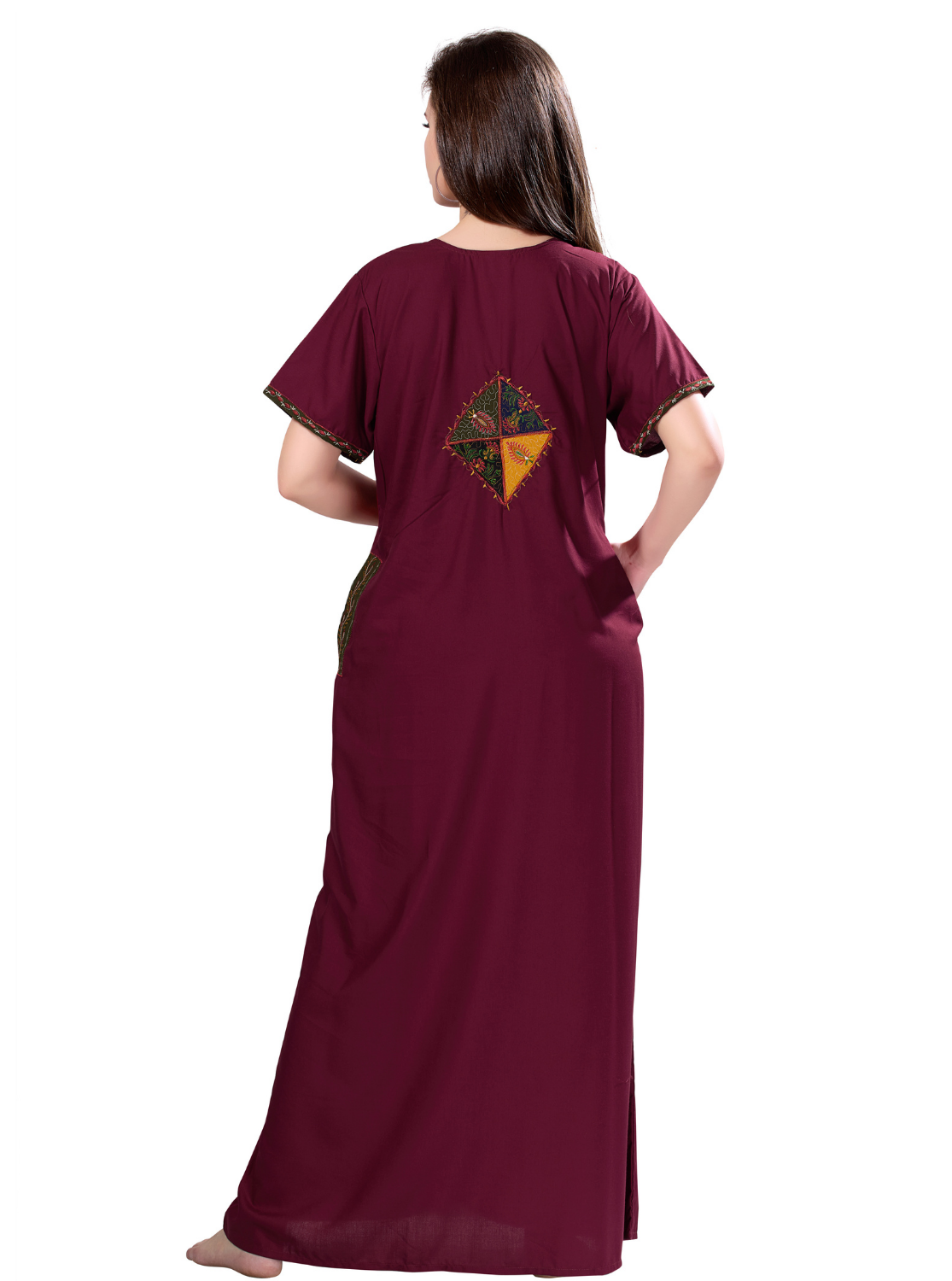 MANGAI Premium KARACHI Embroidery Nighties | Beautiful Embroidery Design's | Branded Quality | Half Sleeve | Regular Model | Stylish Nightdress for Women