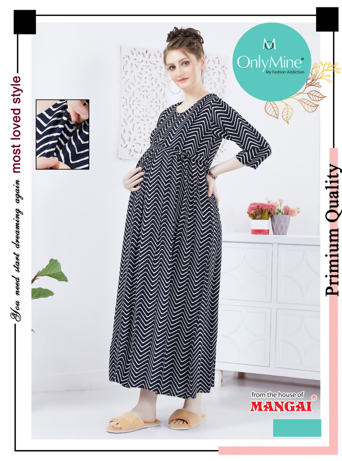 New ONLY MINE 4-IN-ONE Mom's Wear - Soft & Smooth Rayon | Maternity | Feeding | Maxi | Long Frock | Casual Wear