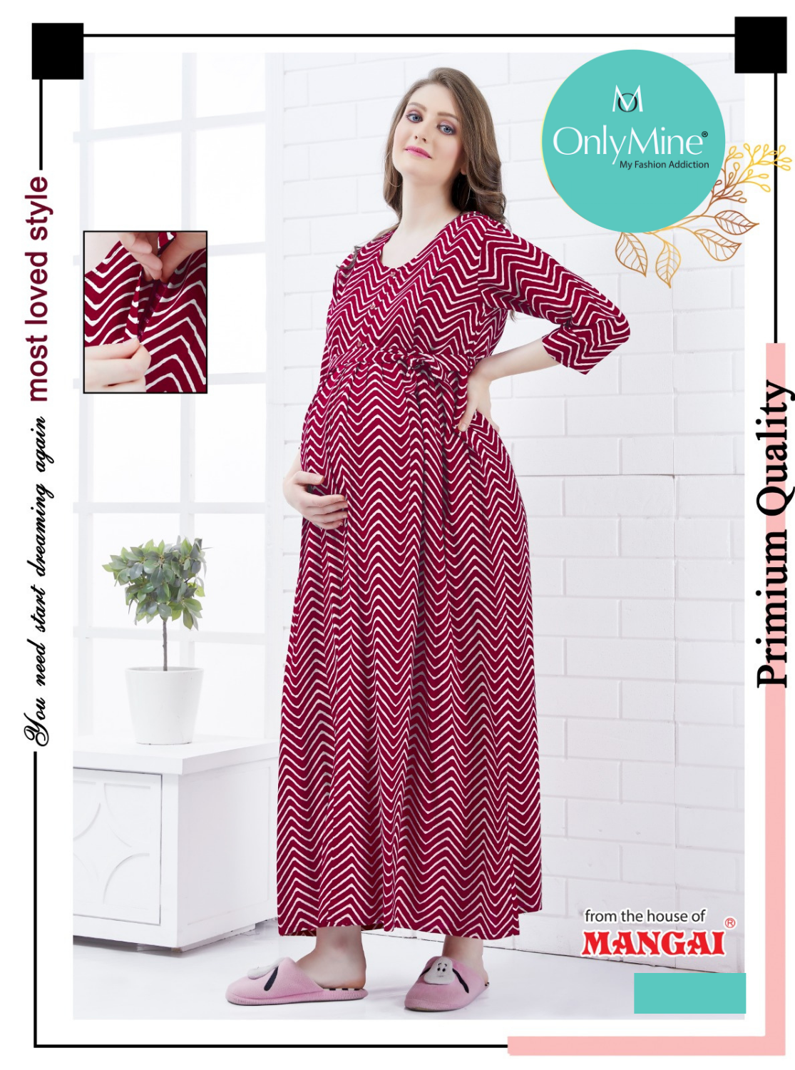 New ONLY MINE 4-IN-ONE Mom's Wear - Soft & Smooth Rayon | Maternity | Feeding | Maxi | Long Frock | Casual Wear