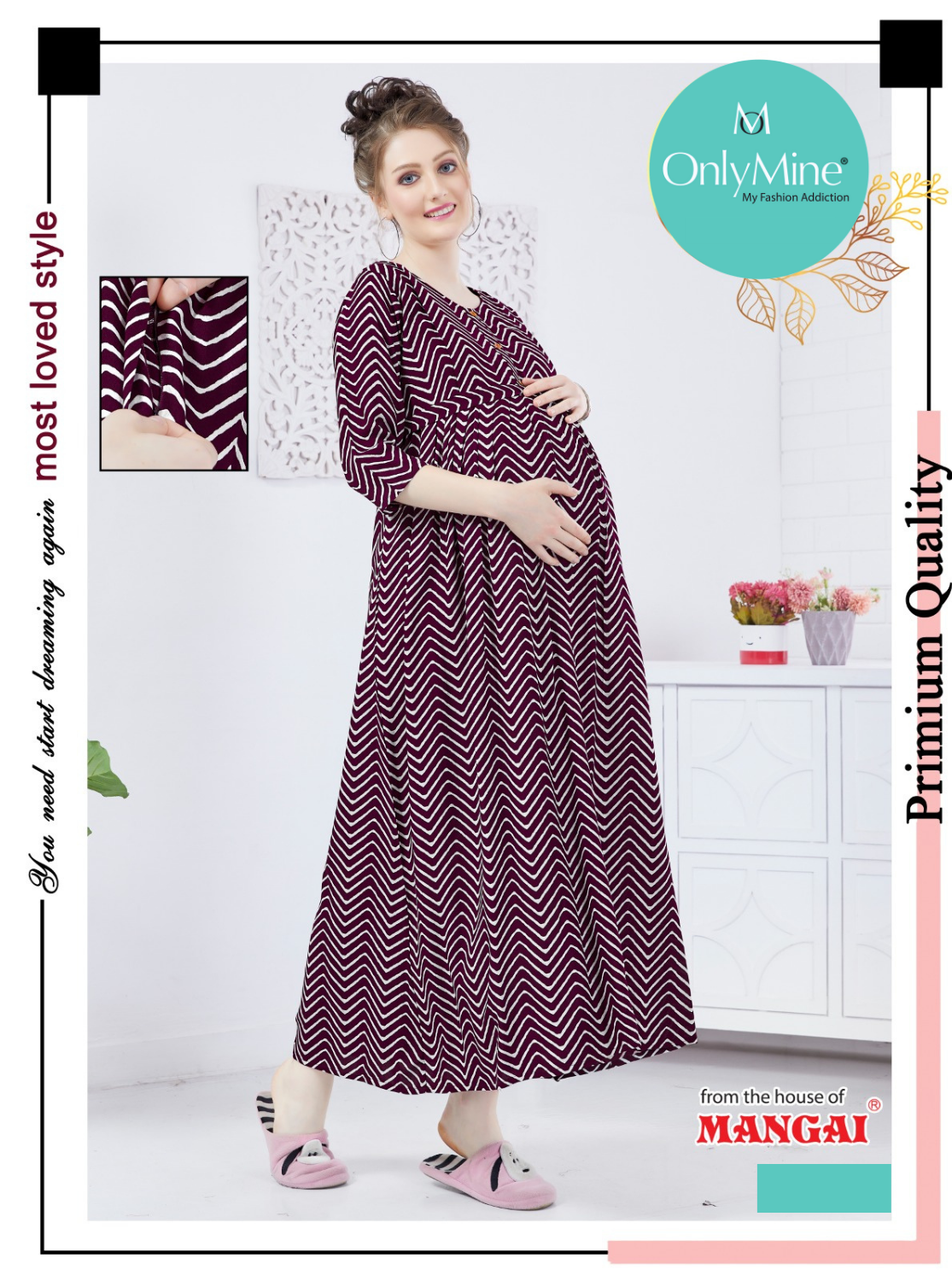 New ONLY MINE 4-IN-ONE Mom's Wear - Soft & Smooth Rayon | Maternity | Feeding | Maxi | Long Frock | Casual Wear