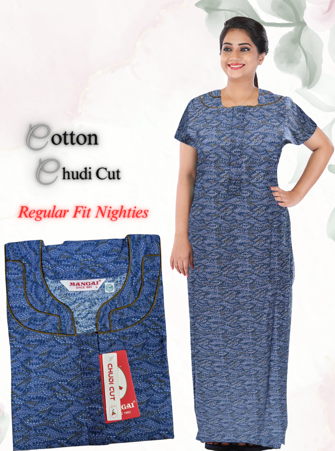 MANGAI New Cotton Printed Nighties - All Over Printed Stylish Nightwear for Stylish Women | Beautiful Nighties for Stylish Women's