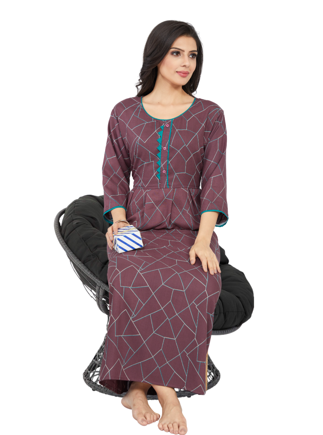 New Arrivals MANGAI Premium Alpine KURTI Style | Beautiful Stylish KURTI Model | Side Pocket | 3/4 Sleeve | Perfect Nightwear Collection's for Trendy Women's