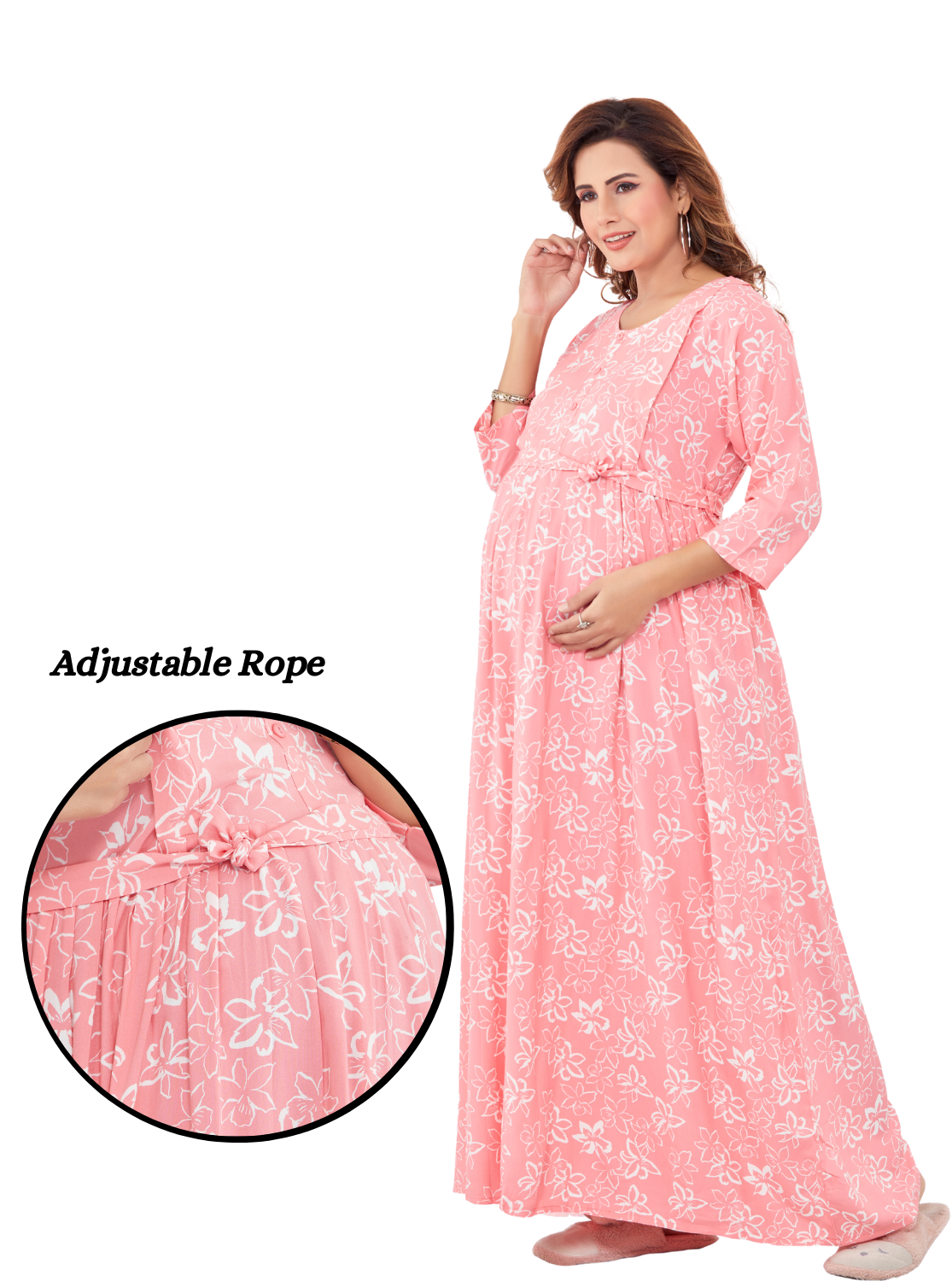 ONLY MINE New Arrival Premium 4-IN-ONE Mom's Wear - Soft & Smooth Rayon | Maternity | Feeding | Long Frock | Casual Wear for Pregnancy Women's