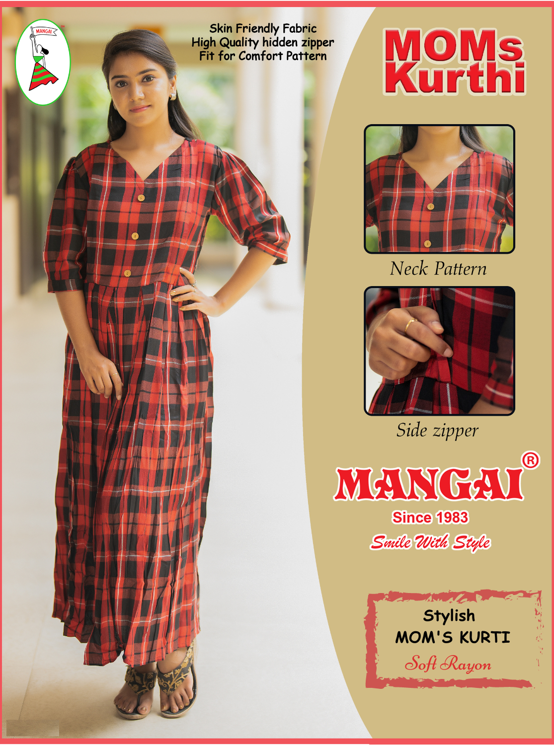 Special Arrivals MANGAI Premium Rayon Printed MOM'S KURTI - Umbrella Cut Stylish Mom's Kurti for Stylish Mom's | Feeding | Maternity | Casual Wear MOM'S KURTI