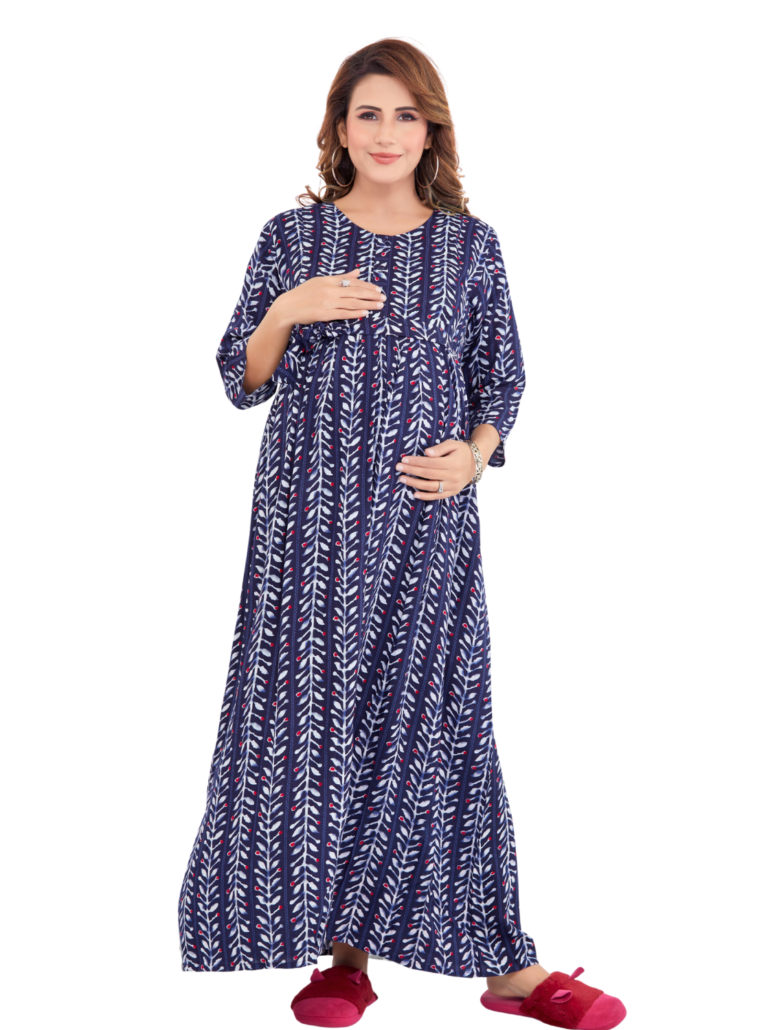 New ONLY MINE Premium 4-IN-ONE Mom's Wear - Soft & Smooth Rayon | Maternity | Feeding | Long Frock | Casual Wear for Pregnancy Women's