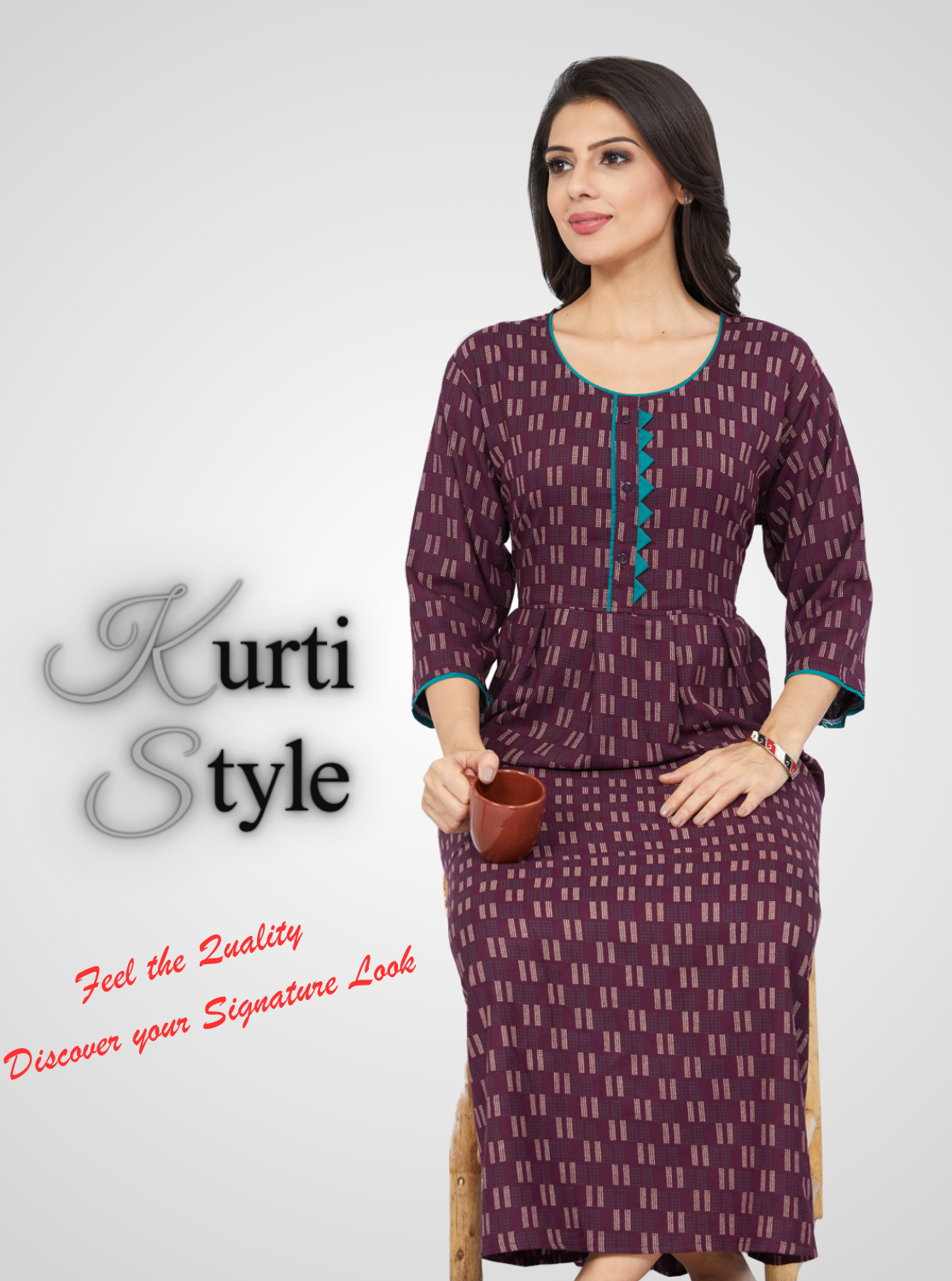 New MANGAI Premium Alpine KURTI Style | Beautiful Stylish KURTI Model | Side Pocket | 3/4 Sleeve | Perfect Nightwear Collection's for Trendy Women's