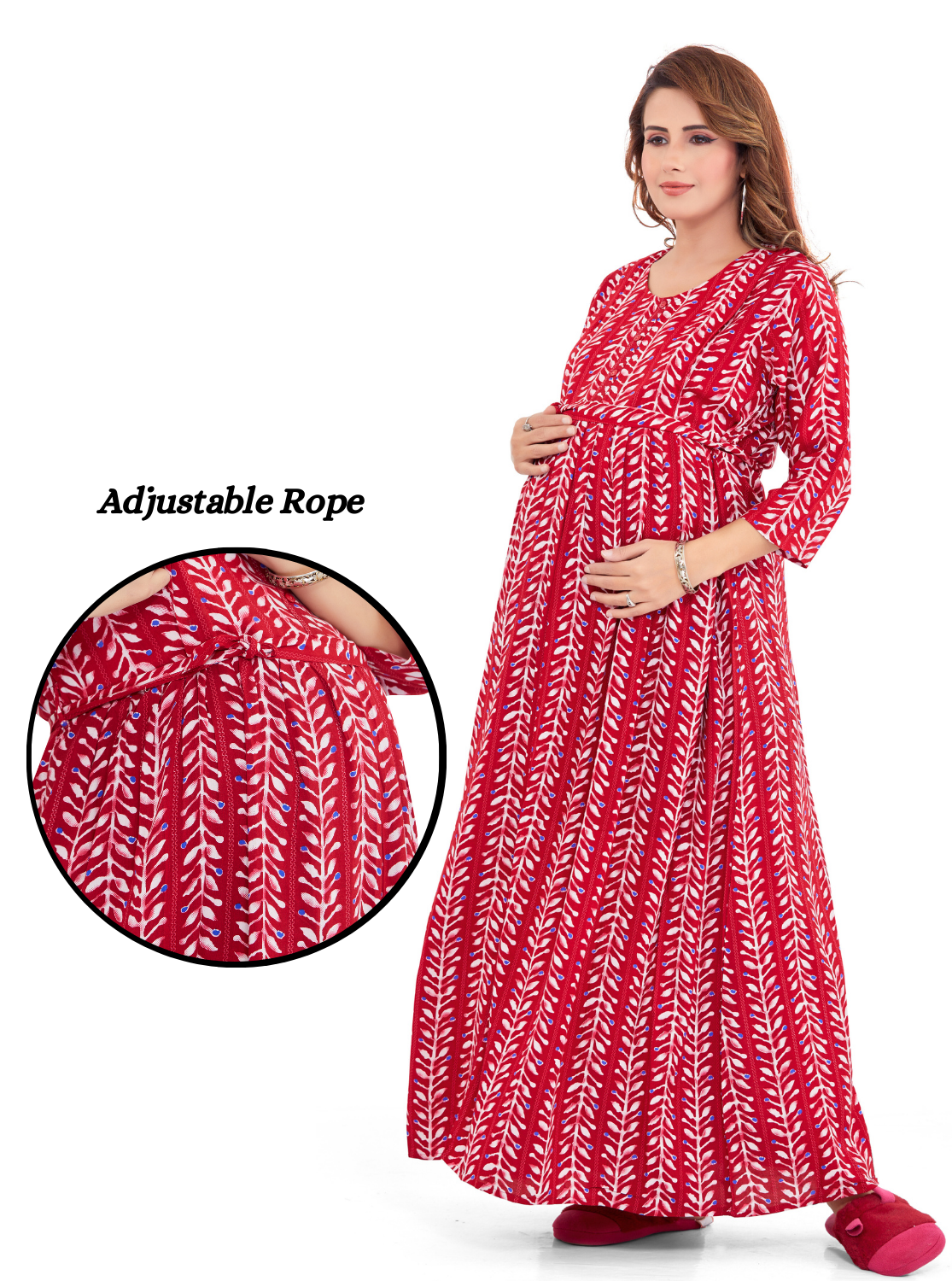 New ONLY MINE Premium 4-IN-ONE Mom's Wear - Soft & Smooth Rayon | Maternity | Feeding | Long Frock | Casual Wear for Pregnancy Women's