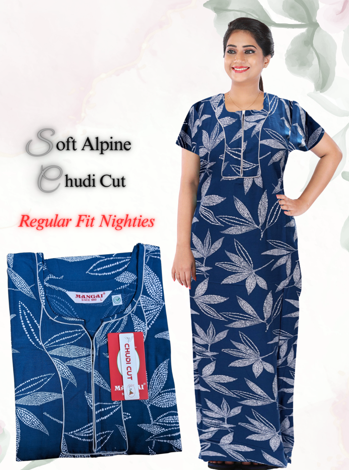 MANGAI New Alpine Printed Nighties - All Over Printed Stylish Nightwear for Stylish Women | Beautiful Nighties for Stylish Women's