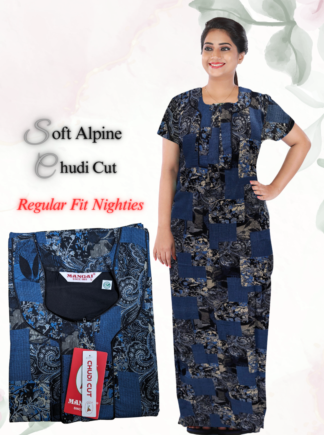 MANGAI New Alpine Printed Nighties - All Over Printed Stylish Nightwear for Stylish Women | Beautiful Nighties for Stylish Women's