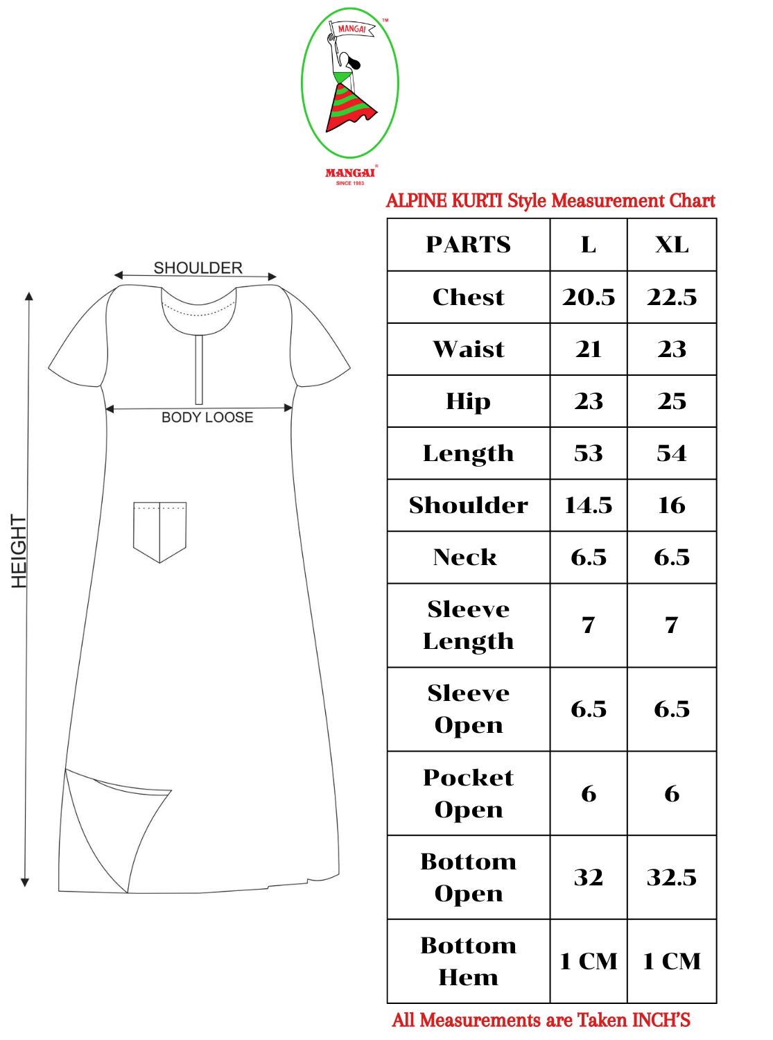 MANGAI New Alpine KURTI Style | Beautiful Stylish KURTI Model | Half Sleeve |Fresh Arrivals for Stylish Women's