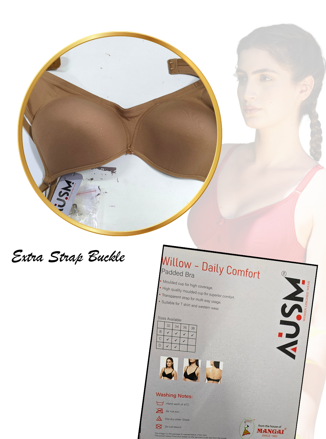 AUSM PETAL - Side Shaper Brassiere | Soft Outer Elastic | Superior Quality | Perfect Fit Shaper Brassiere's