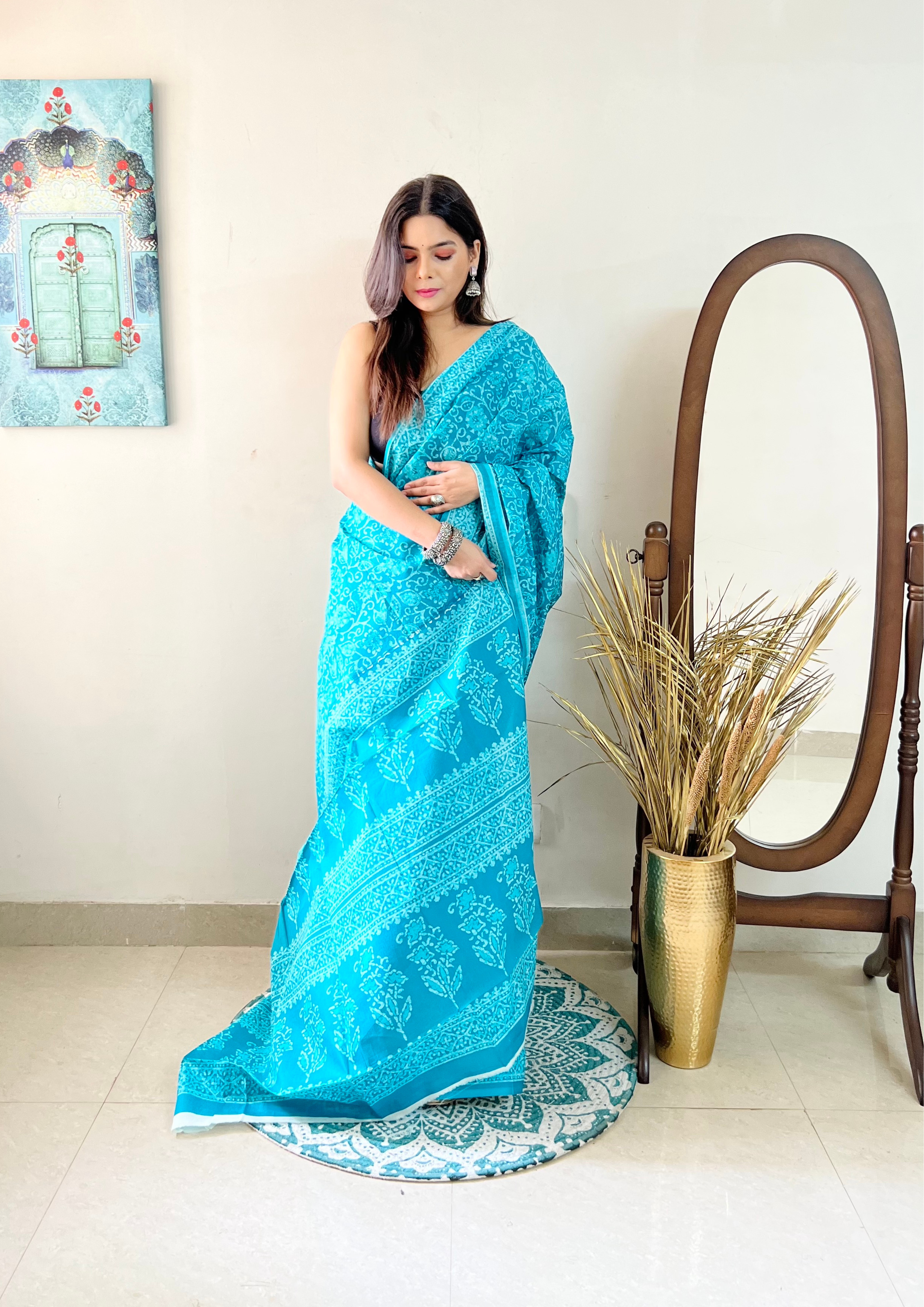 Casual Hand Block Batik Printed Cotton Saree at Best Price in Ujjain |  Shree Emporium