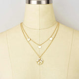 Golden Plated Multi Strand Chain Necklace