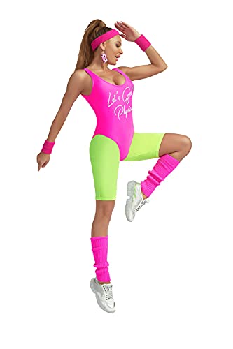 Refreedom Womens 80s Workout Costume Outfit 80s Accessories Set Neon S –  refreedom