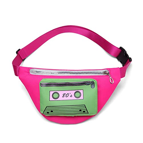 80s Retro Neon Fanny Pack 2 Pockets Hands Free Belt Bags 80s Costumes for  Women Men Kids Waist Packs for Holiday Festival Travel 80s Theme Party