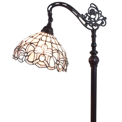 Amora Lighting Tiffany Style AM283FL12B Floral Design Floor Reading Lamp