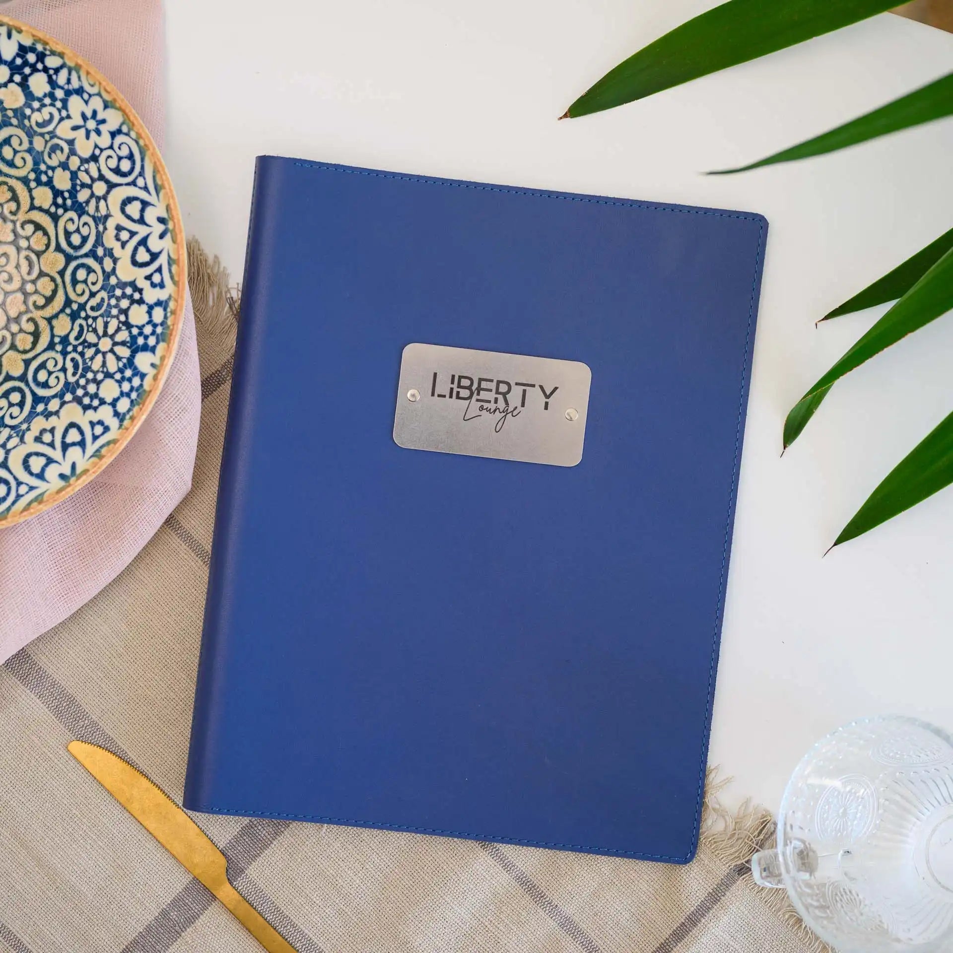 Two-layer Leather Hardcover Menu Folder (LM03A4)