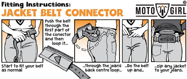 Cómo utilizar el conector del cinturón de la chaqueta MotoGirl