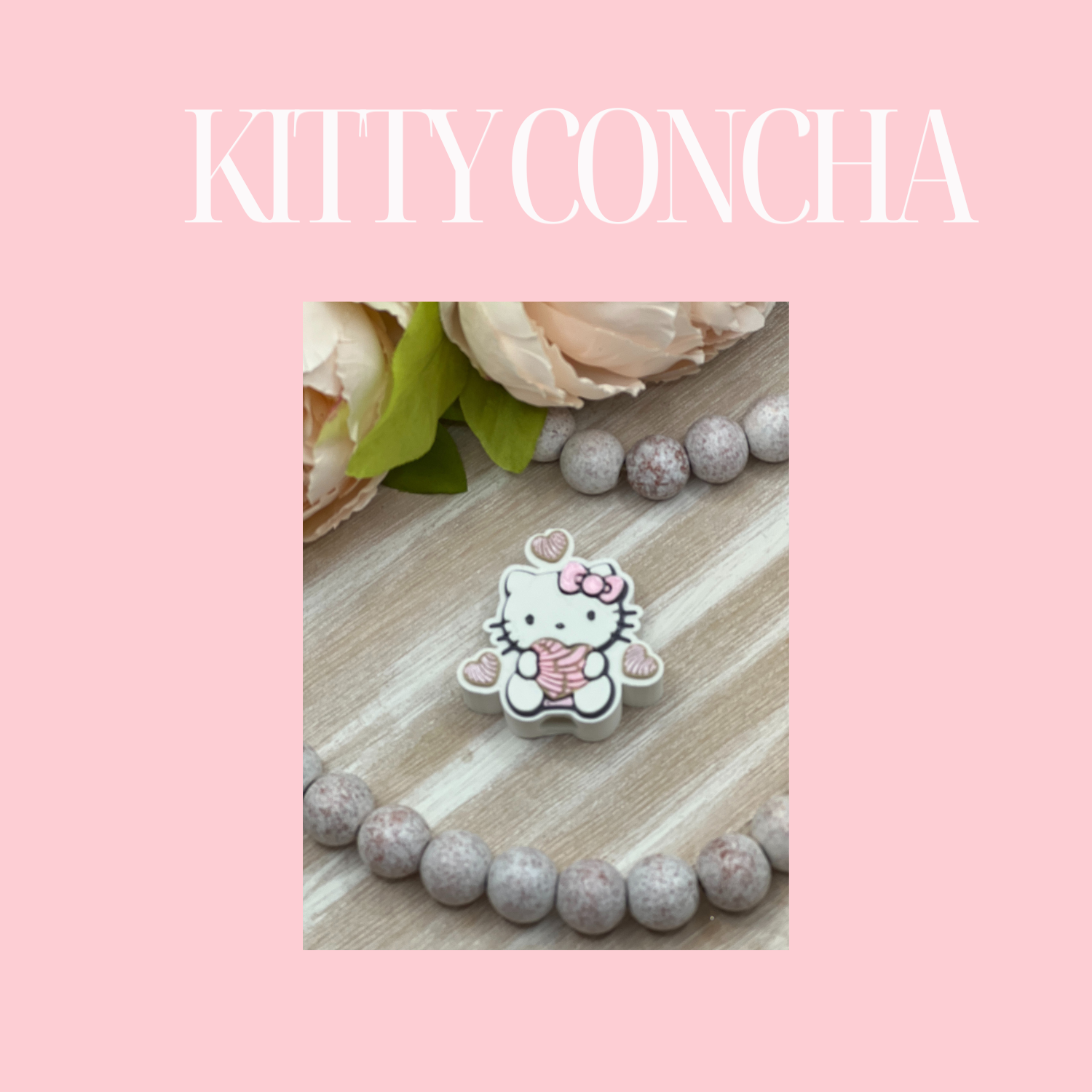 3D KITTY HEART CONCHA Straw Topper- STANDARD SIZE