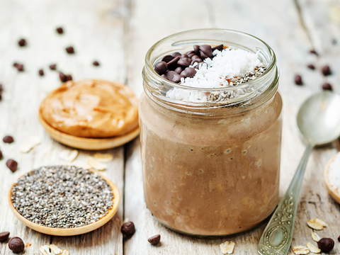 Overnight oats with chocolate protein powder