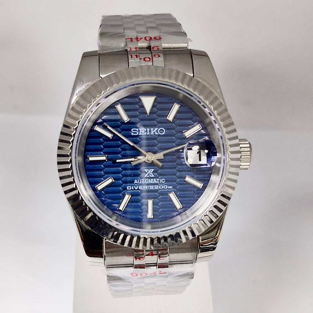 Seiko Datejust 40mm - Blue Motif Wave Dial - – Vigil Time