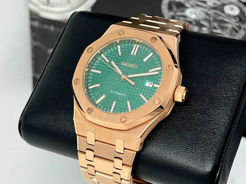 Seiko Royal Oak Rose Gold - Green Dial - – Vigil Time