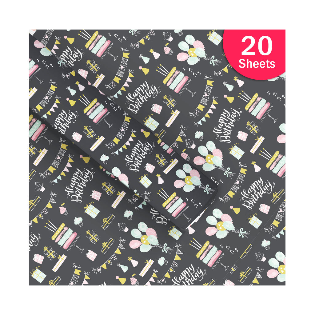 Caroline Gardner - Happy Birthday Sheet Gift Wrap #GWL529