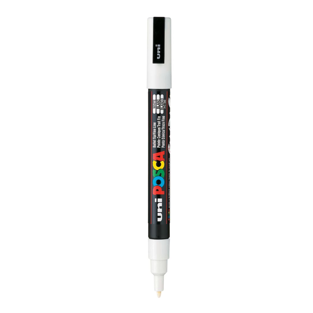 Uni-Ball Posca 3M 0.9-1.3 Mm Bullet Shaped Marker Pen (White Ink- Pack Of  1), ondesk.in
