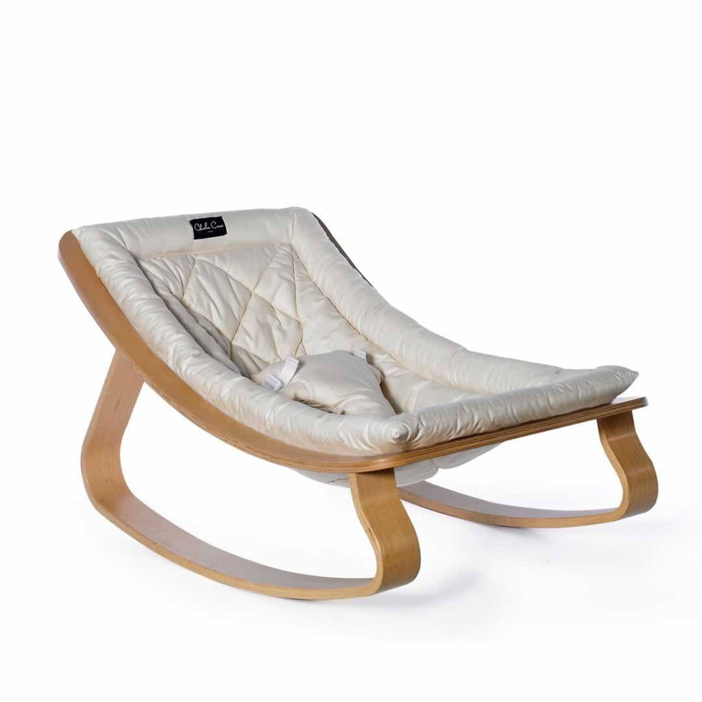 charlie crane levo baby rocker in beech and white