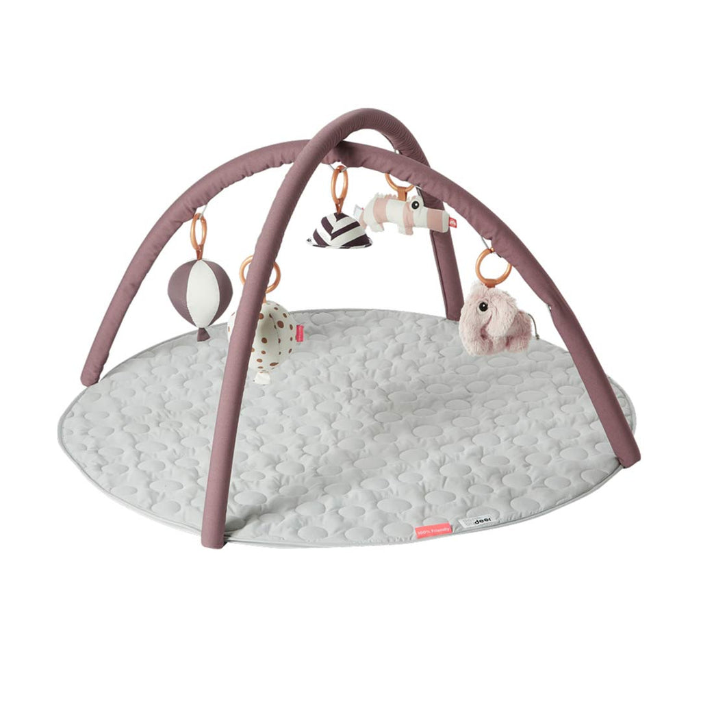 pink and grey play mat