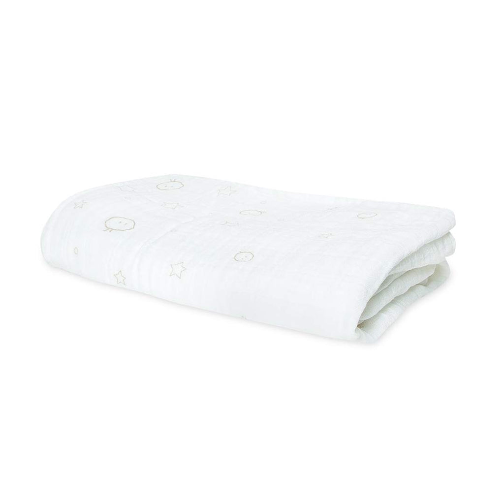 black and white muslin swaddle