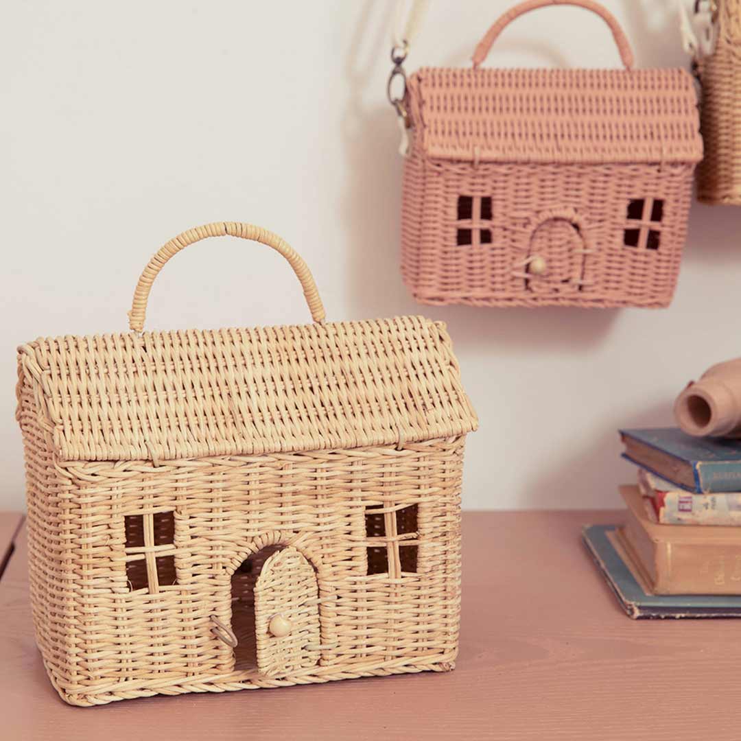 Olli Ella Rattan Mushroom Basket, Snugg Kids, Olli Ella