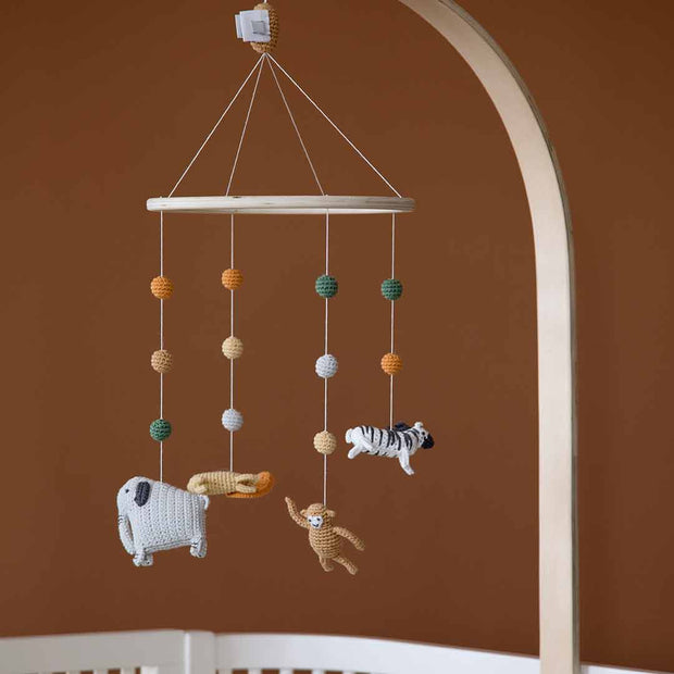 Sebra Crochet Baby Mobile Wildlife Natural Baby Shower