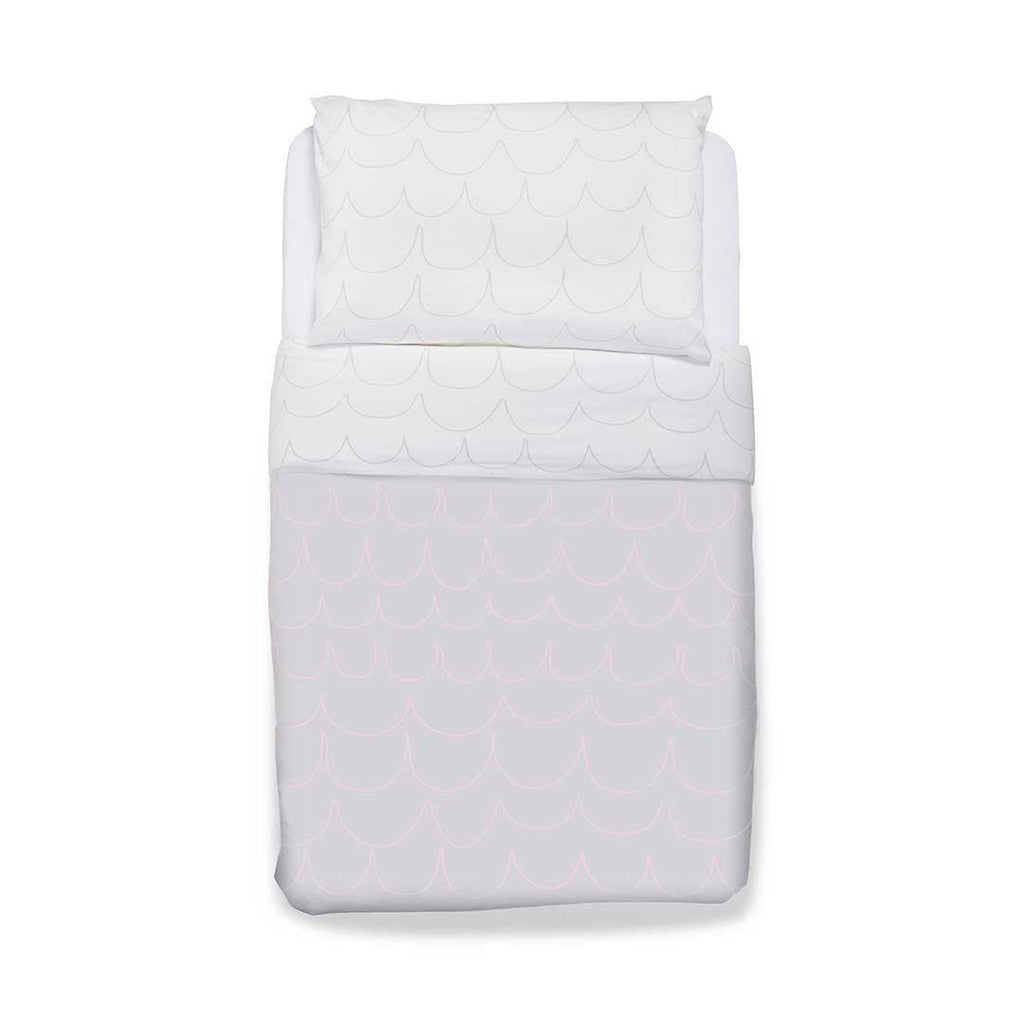 Snuz Designz Duvet Pillow Case Set In Rose Wave Natural Baby