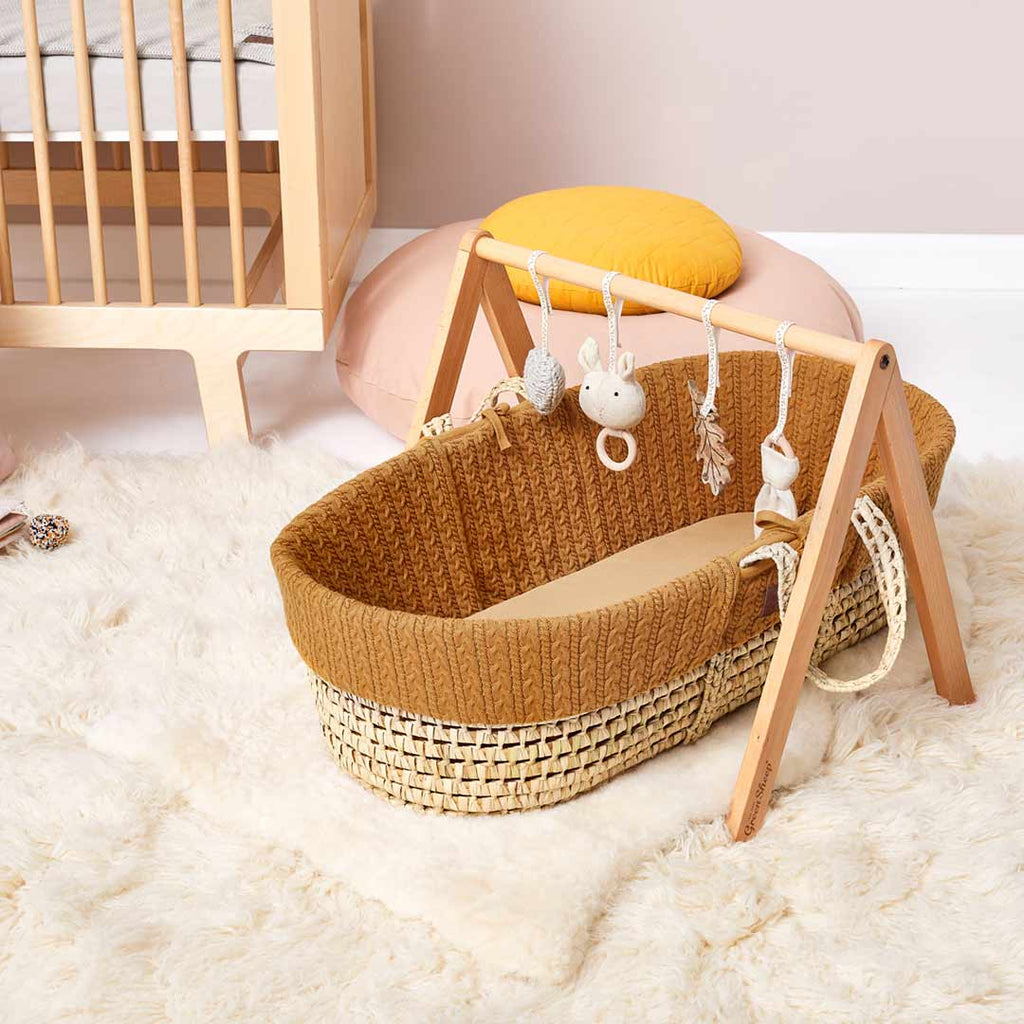 moses basket little green sheep