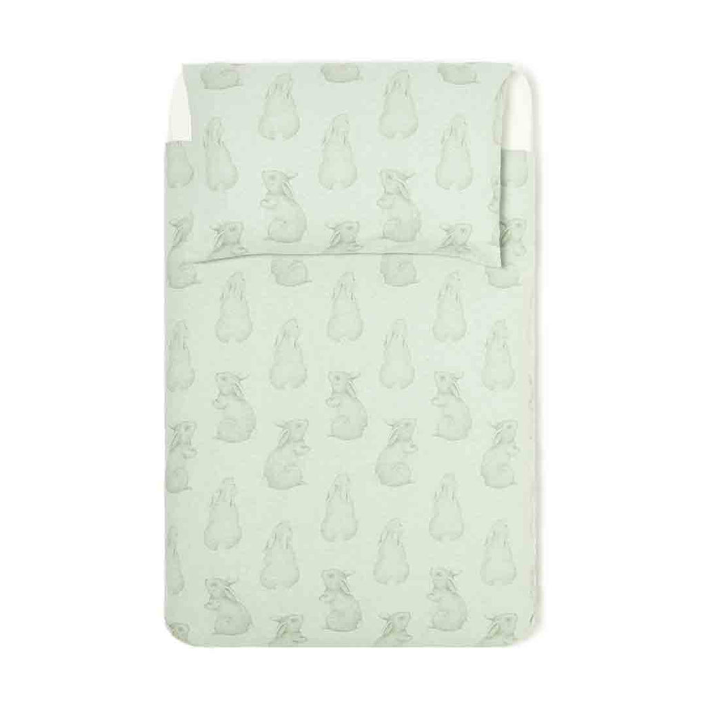 Wild Cotton Organic Cot Cot Bed Duvet Set In Rabbit Natural