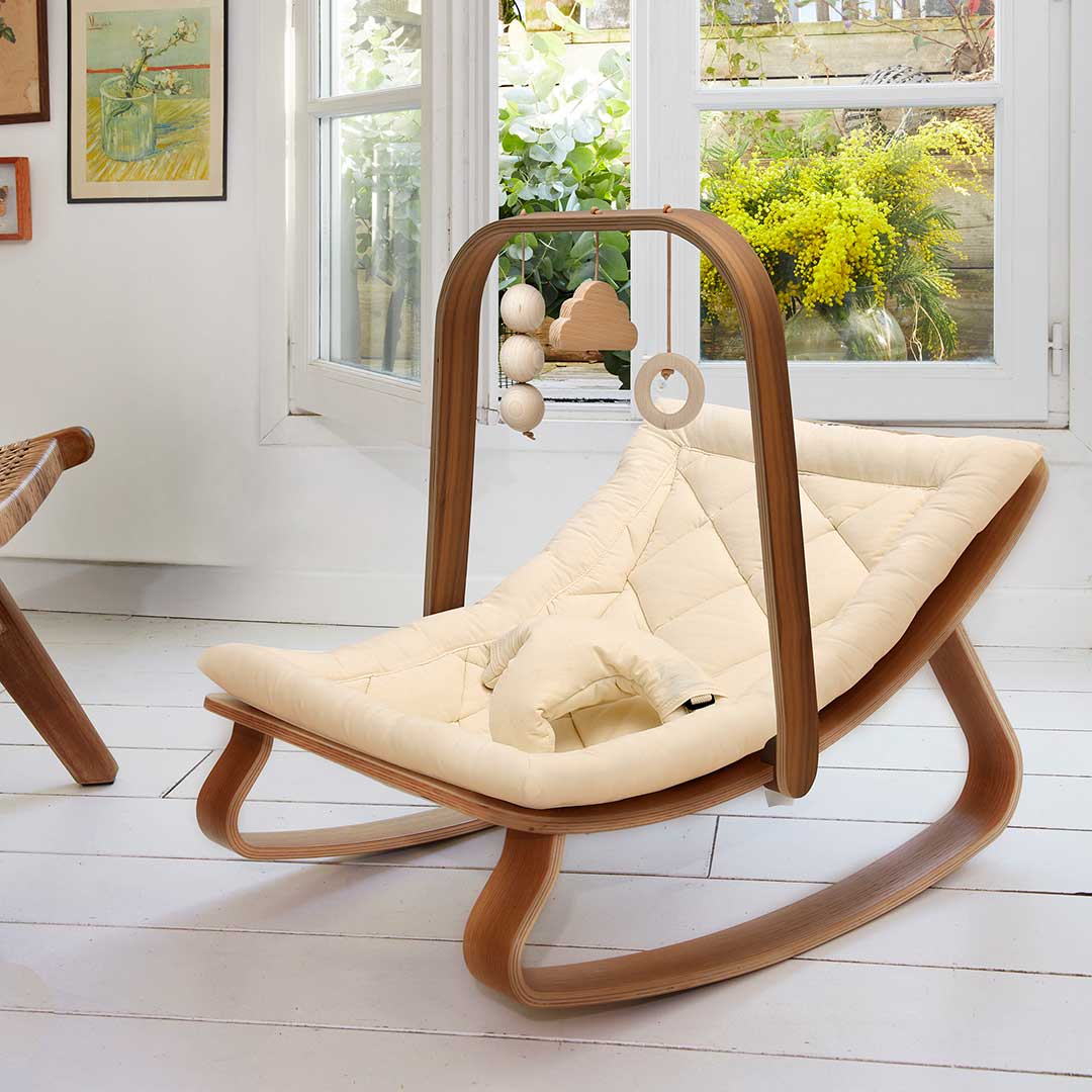 Charlie Crane LEVO Baby Rocker Walnut Organic White Natural