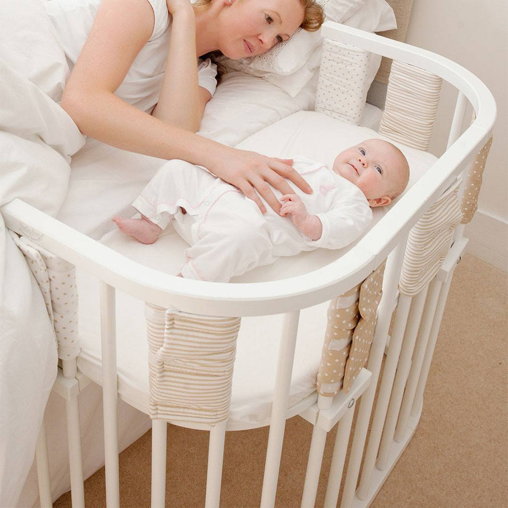 BabyBay Convertible Bedside Crib White Natural Baby Shower