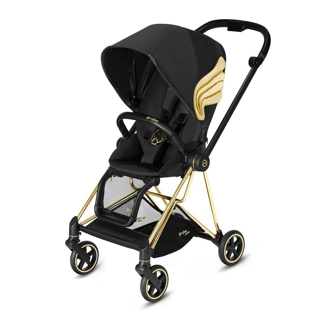 stroller with gold wings