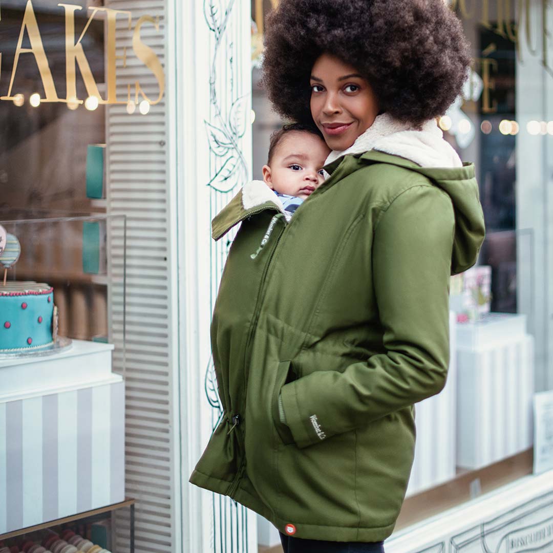 Baby wearing store parka