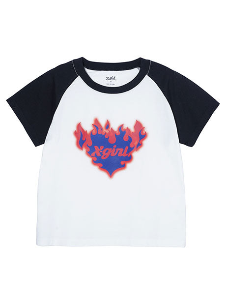 BURNING HEART RAGLAN S/S BABY TEE