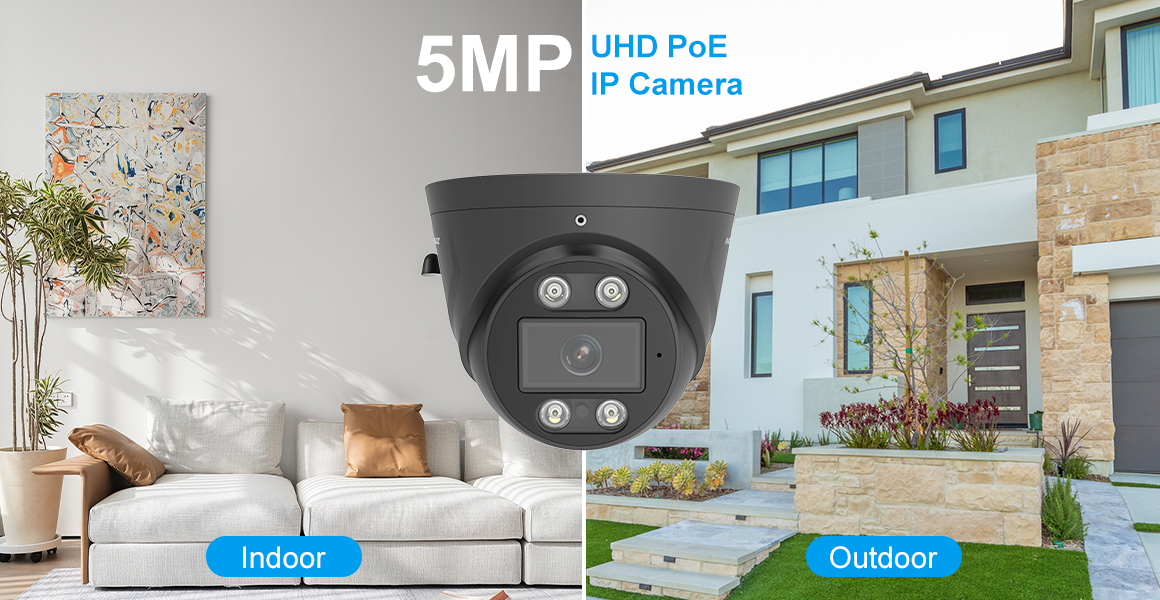 ACCULENZ D5E 5MP IP PoE Camera,3K IP Security Cameras Outdoor