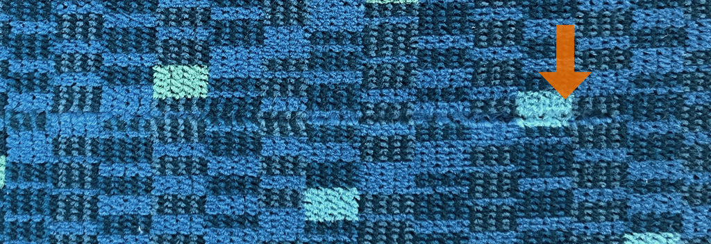 Stitches sewn as seat fabric