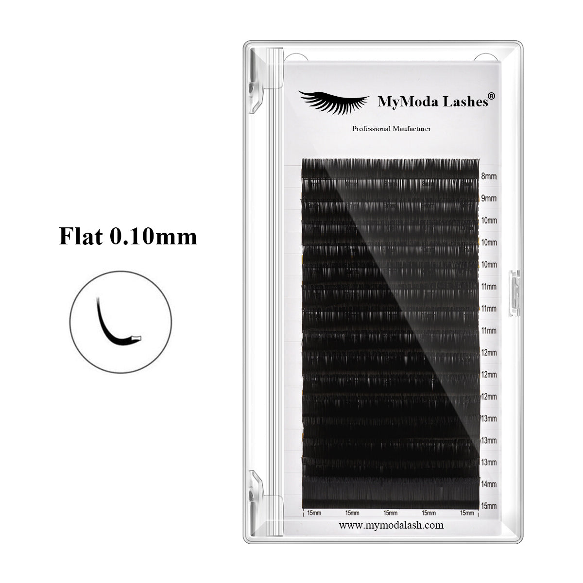 0.10mm Ellipse Flat Eyelash Extensions (16 rows)