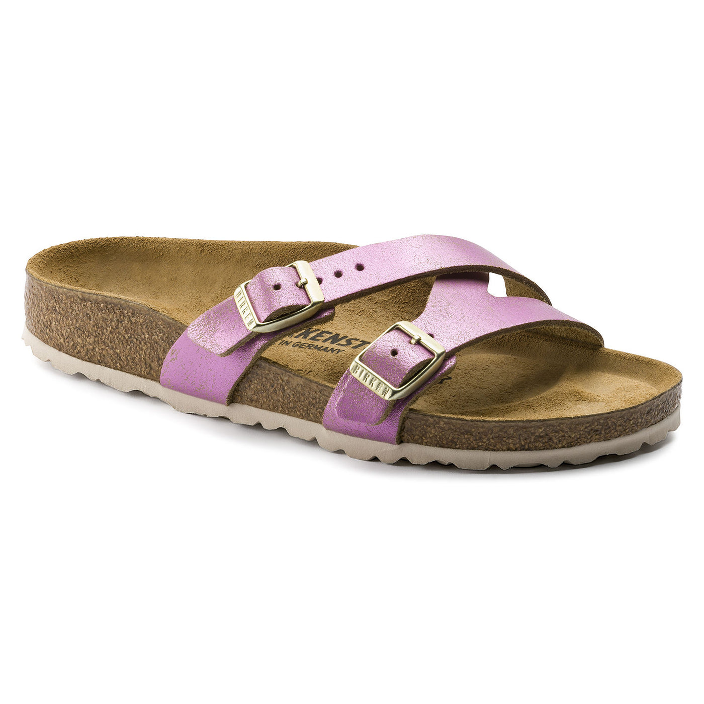 birkenstock arizona metallic pink