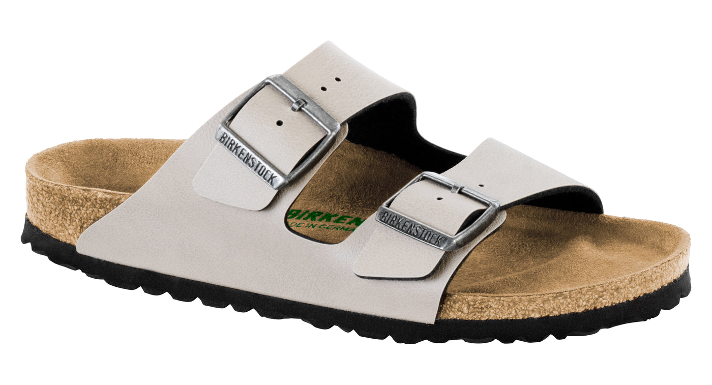 birkenstock arizona pull up stone vegan