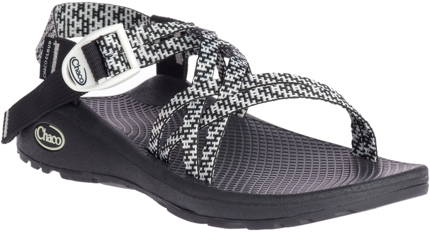 white and black chacos